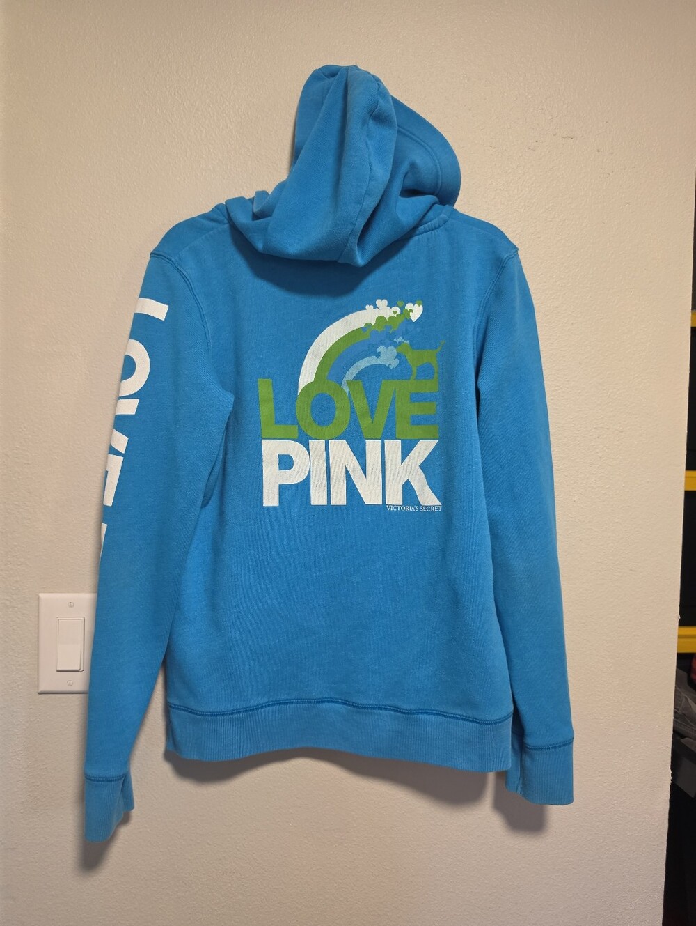 EUC Women's Victoria's Secret PINK Y2K 2000's Sweatshirt Hoodie Love PINK Large